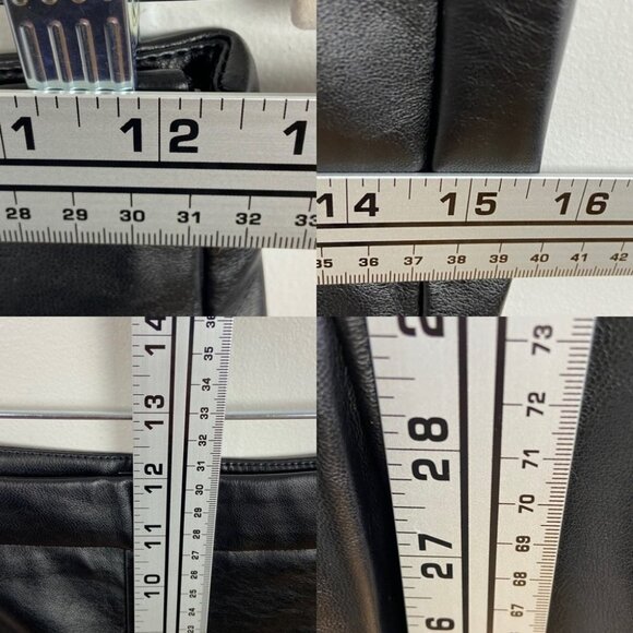 Lulus Vegan Leather Black Trouser Size XS High Rise Zipper Ankle Faux Stride NEW - Picture 12 of 15